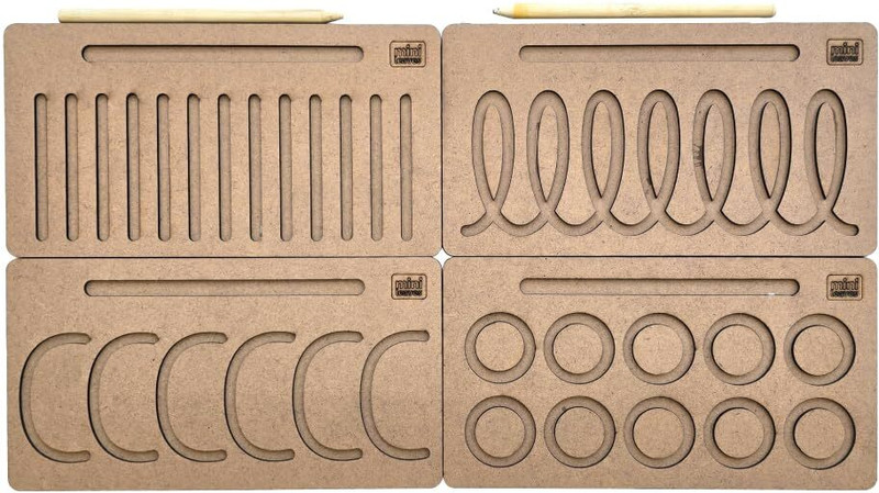 Minileaves Writing Patterns Practice Writing Boards for Kids (Double Sided)(Brown)