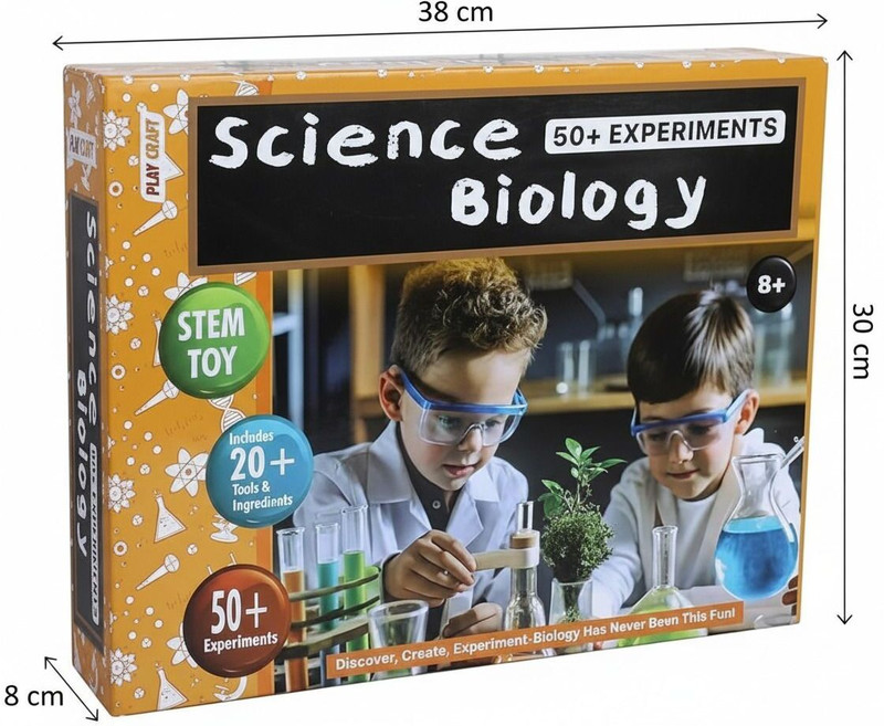 PlayCraft Science Biology 50+ STEM Science Experiment Kit Ages 8+(Multicolor)