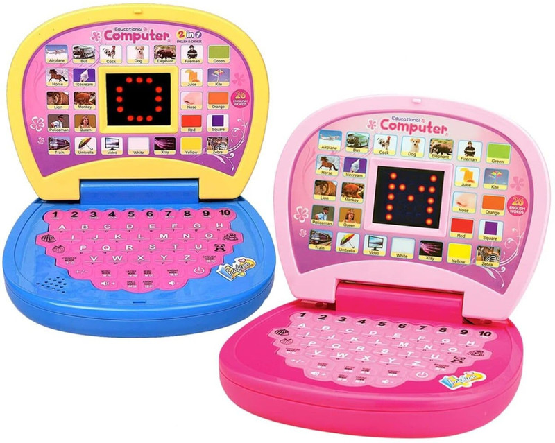 TOYNDIA Educational Learning Laptop Toy with LED Display and Musical Effects(Multicolor)