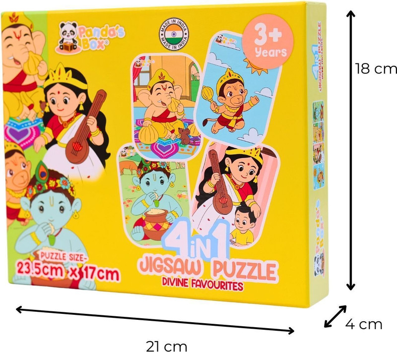 Panda's Box Jigsaw Puzzle 4 in 1 - Divine Favourites(Multicolor)