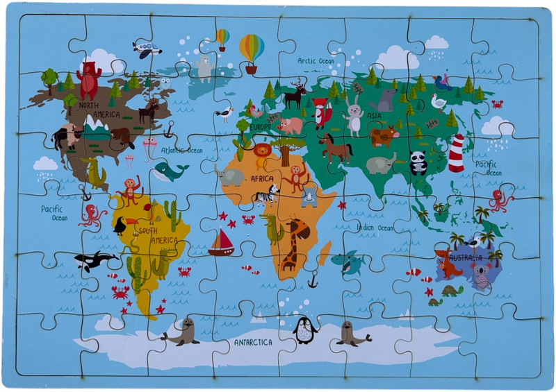 kiddiwinks World map jigsaw(Multicolor)
