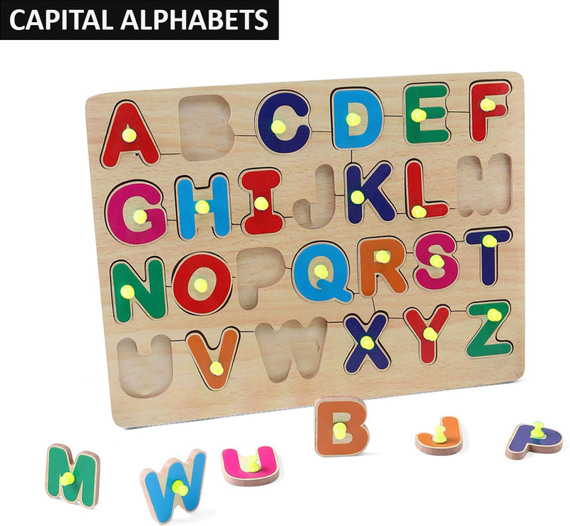 AMUSING Wooden Learning Educational ABCD Board for Kids,(Multicolor)