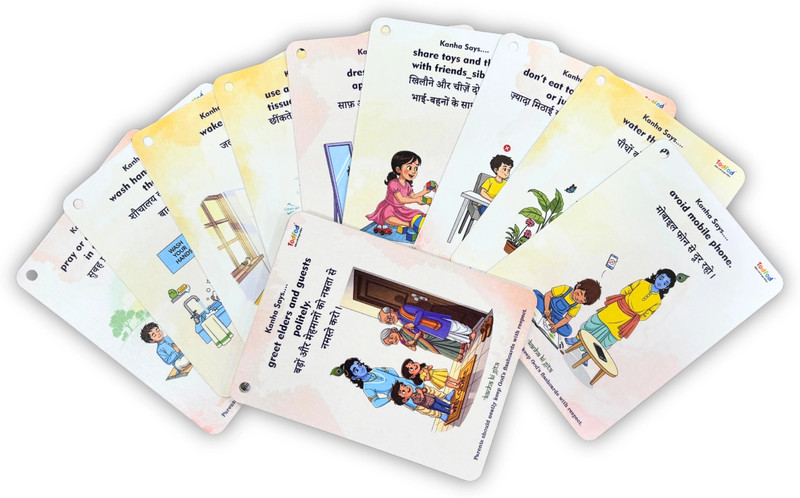 Todfod Krishna’s Good Habit Learning Flashcards-Values & Positive Habits Cards(Multicolor)