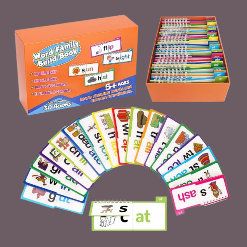 VAGHASIYAst Effective Phonics Tool with 30 Word Family Study Guides(Multicolor)
