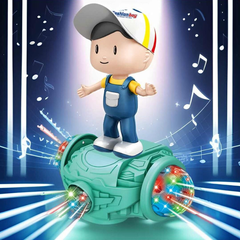 NIYAMAT Musical Dancing Boy Action Toy with LED Flashing Lights & Automatic Moving Wheel(Multicolor)