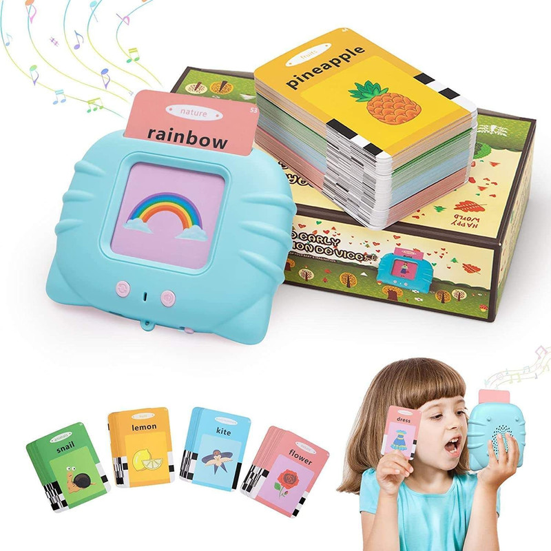 Nafhotoz Educational Audio Flash Cards for Kids – Voice Reader Machine Included-20(Multicolor)