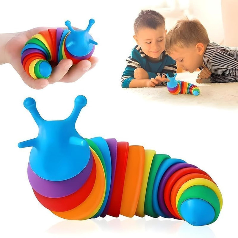 Chocozone 19cm Caterpillar Toy Toddler Toys for Kids Flexible Sensory Toys for 2 Years old(Multicolor)
