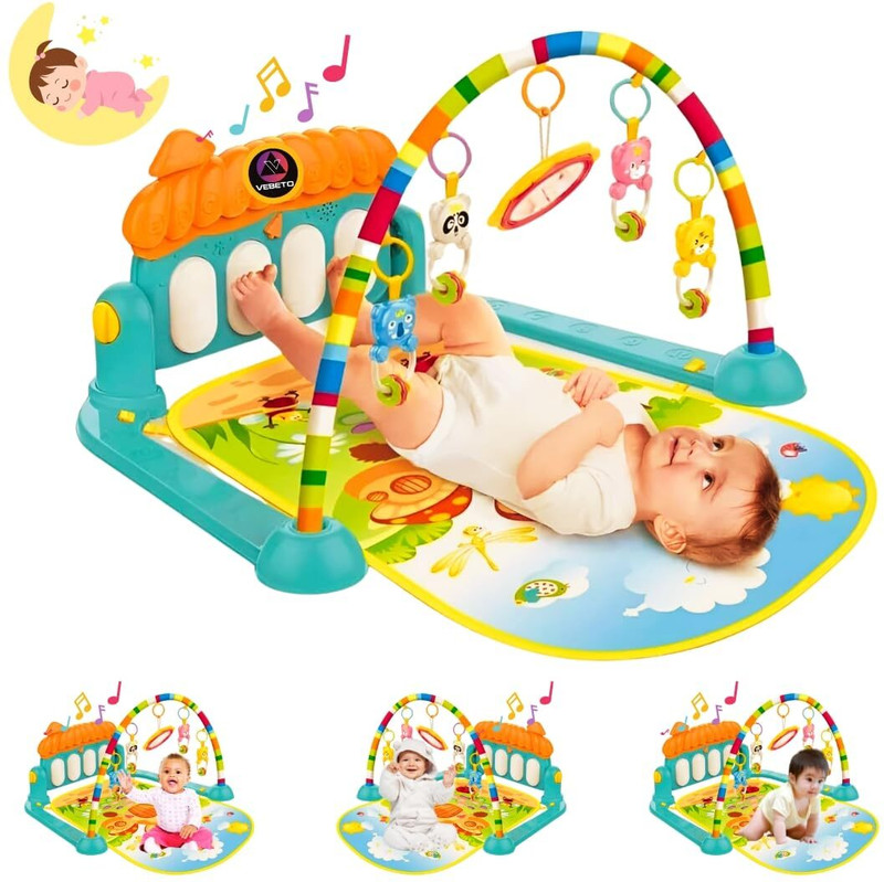 Maa Momai Toys Baby Musical Piano Fitness Rack Activity Gym Play Mat for Infants(Multicolor)
