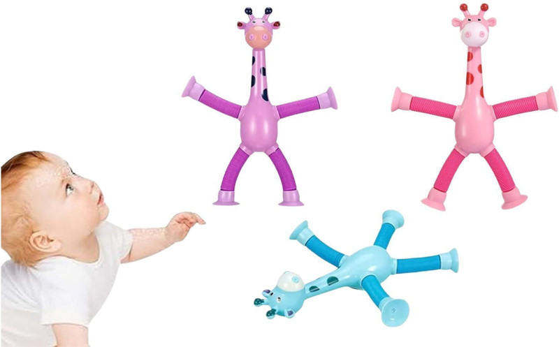 BKDT Marketing Stretchy Giraffe Toy Fun LED Design, Pop tubes Sensory, Engaging Baby(Multicolor)