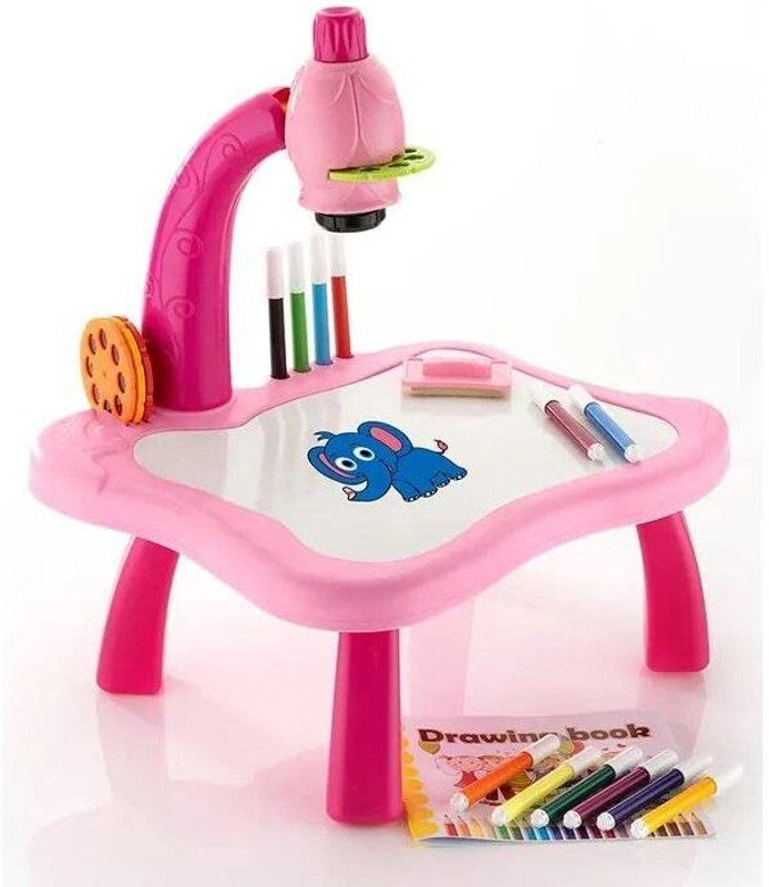 ketroosa Kids Drawing Table with LED Art Projector Pack of 1(Pink)
