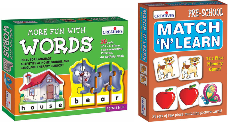 CREATIVE'S "Match N Learn" + "More Fun with Words"_(Combo Pack)(Multicolor)