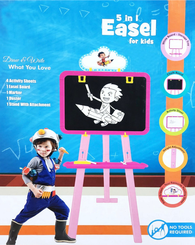 Jayaansh Traders Spiderman 5 in 1 Dual Side Eazel Board For Kids..(Multicolor)