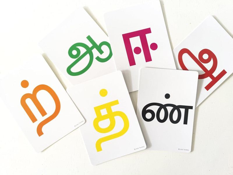 littletwinkles Tamil Alphabets Flash Cards for Kids| uyir and mei eluthukkal Flash Cards(Multicolor)