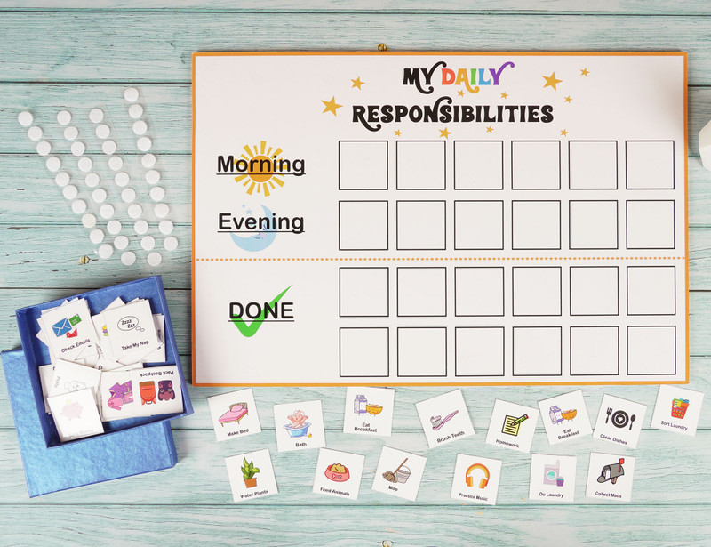 Inkdotpot Kids Daily Responsibility Checklist, to-Do List- Daily Task Routine Lists(White)