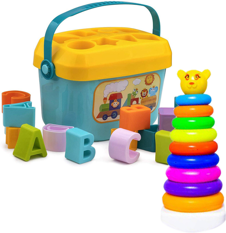 himanshu tex Toddler Block Shape ABCD, Plastic Teddy Stacking Ring(Multicolor)