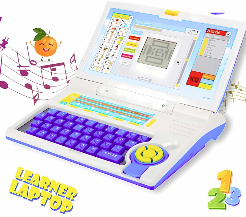 JR CLUB Learning Laptop with 20 Activities and Games bigfun Computer(Blue)