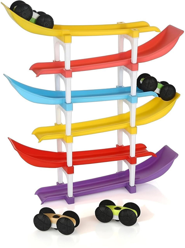 ANIKET Racer Ramp Car Sliding Toy 6 ramps & 4 cars for Kids(Multicolor)