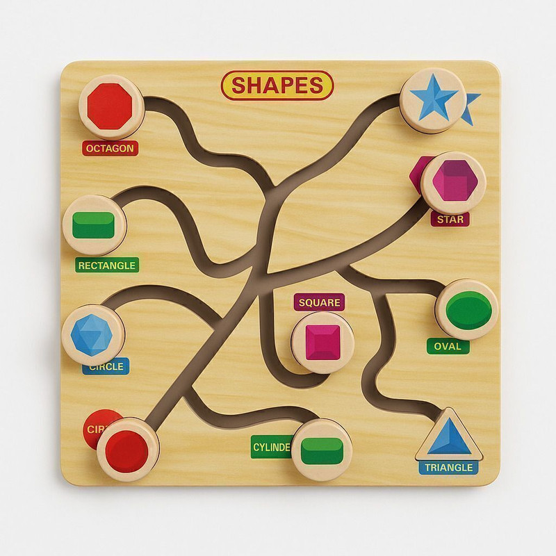 aavnam Wooden Shapes Learning Toy for Kids - Fun & Educational Puzzle Game(Multicolor)