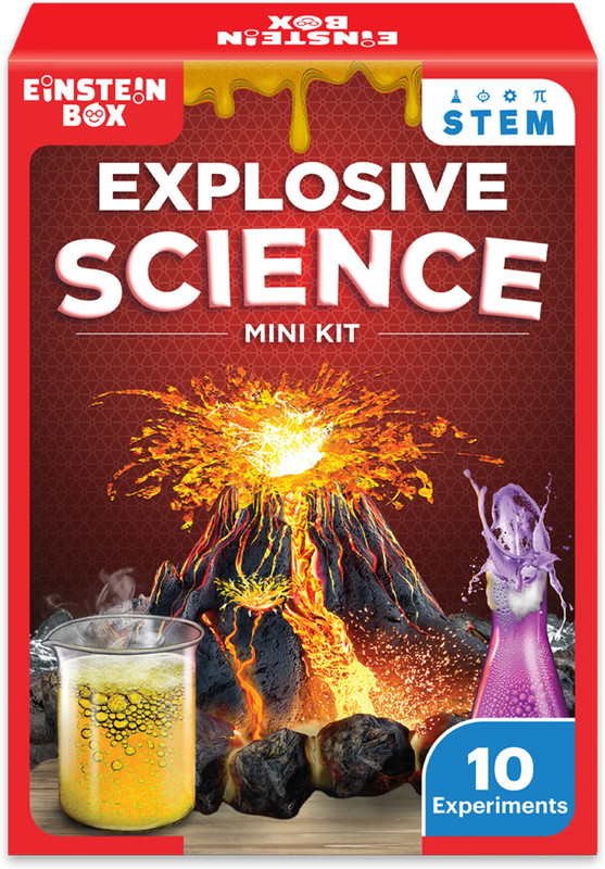 Einstein Box Science Return Gift Sets for Kids|Explosive Science Kit 10 Experiments|Age 4+(Maroon)