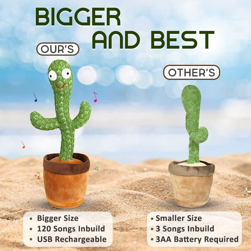 SHRI KHATU SHYAM TRADER Dancing Cactus Toy(Green)
