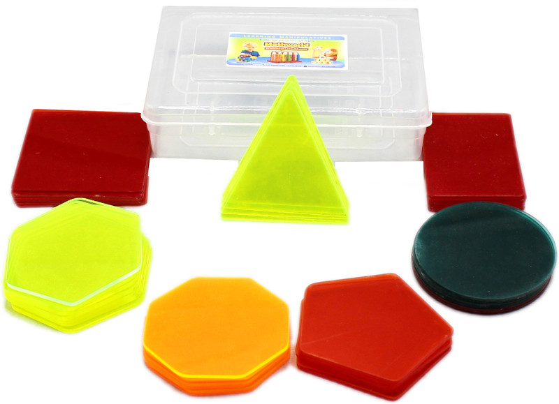 THE LABWORLD 2D Transparent Geometric shapes set of 35 Pieces for kids learning Manipulatives(Multicolor)