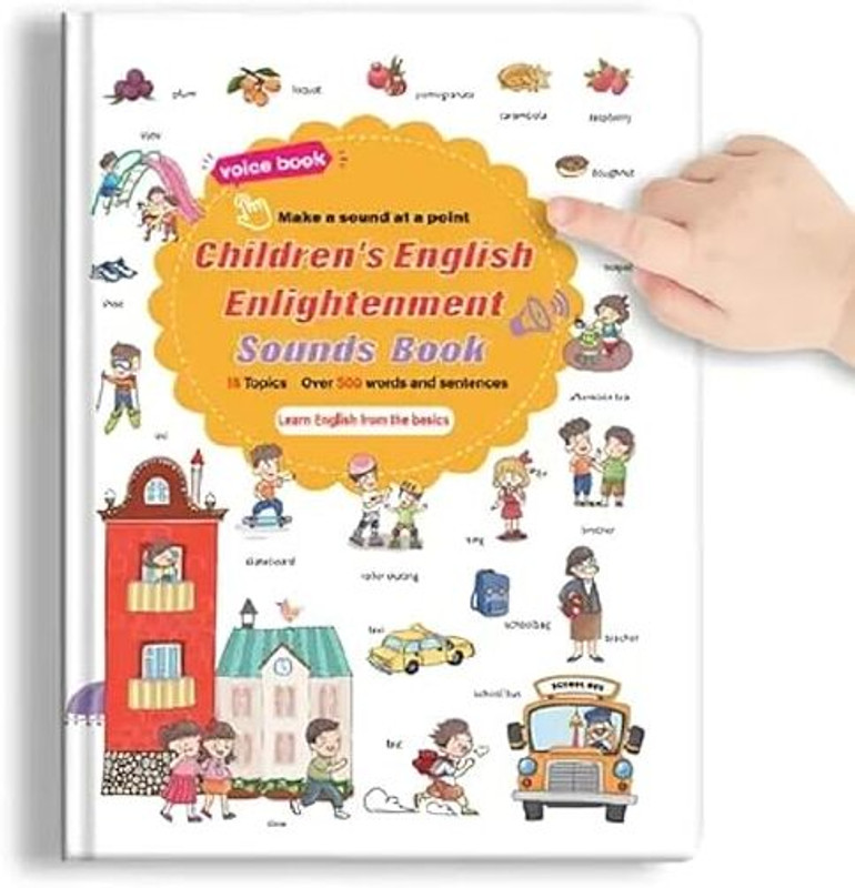 Bestie Toys Play English Interactive English Sound Book for Kids | 18 Topics, 500+ Words & S(Multicolor)