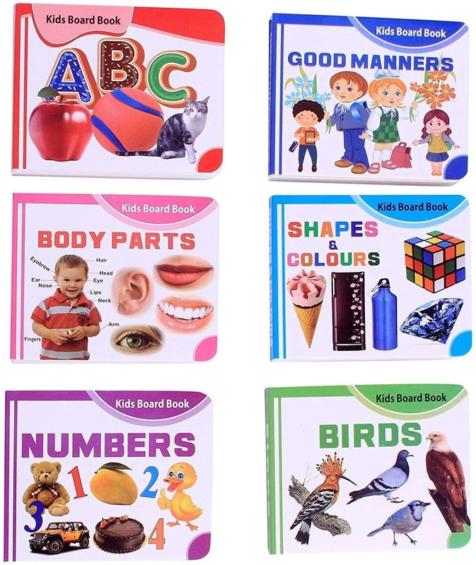 HOMESHOPEEZ Pocket Book Set Of Alphabets, Good Manners, Body Parts, Shapes and Colors, Birds, Numbers.(Multicolor)