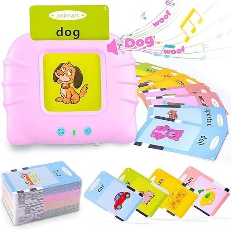Netigems Talking Flash Card Reader Game 224 Words Learning Toys For Kids(Pink)