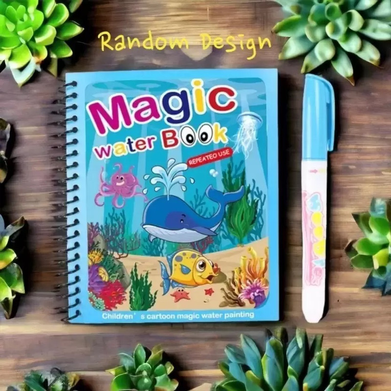 Bestie Toys Learning Magic Water Book Quick Dry Book Water Coloring Book (PACK OF 1)(Blue)