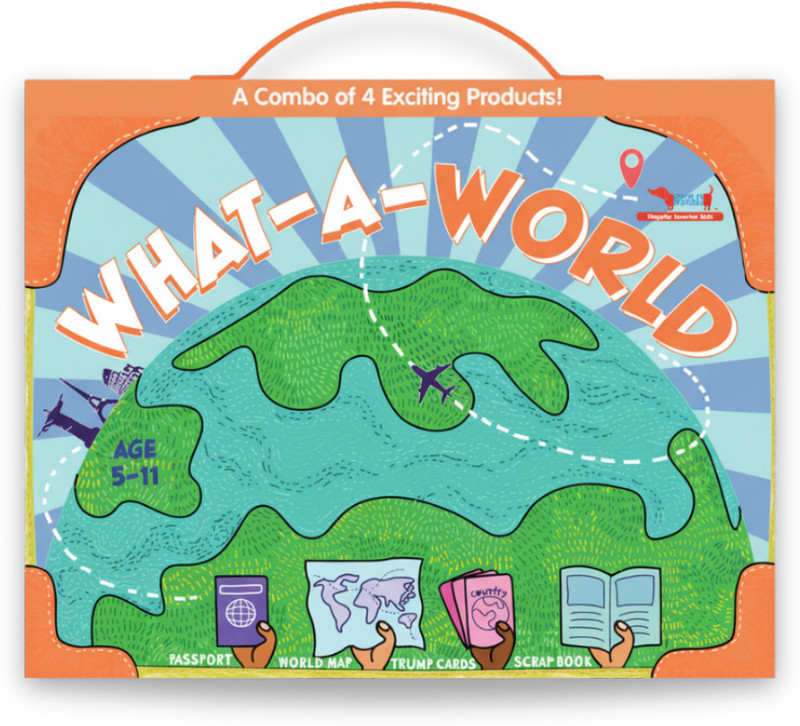 Cocomoco Kids World Box Learn Geography with Maps, Passport, Scrapbook for Age 5-8, 9 -11 Years(Multicolor)
