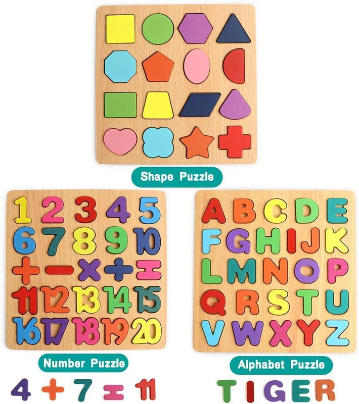 KASHIBA SALE Wooden Learning Educational Board for Kids, Puzzle Toy for 2 Years Old (PCS 3) Analog Kitchen Timer