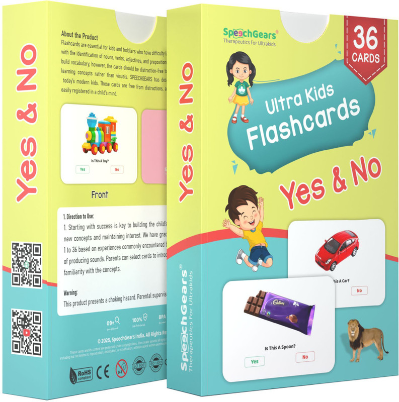 SpeechGears Yes & No Flash Cards For Kids(Multicolor)