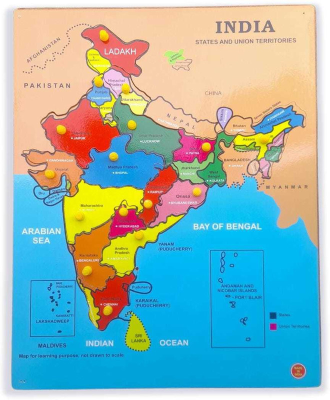 aasiyaenterprises Big Size India MAP 12x15 in Board(Multicolor)