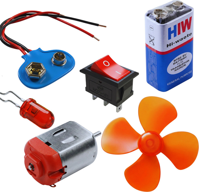 Echoshop Physics Lab Experiment Kit: Mini Motor Fan for Electric Circuit Demonstration(Multicolor)