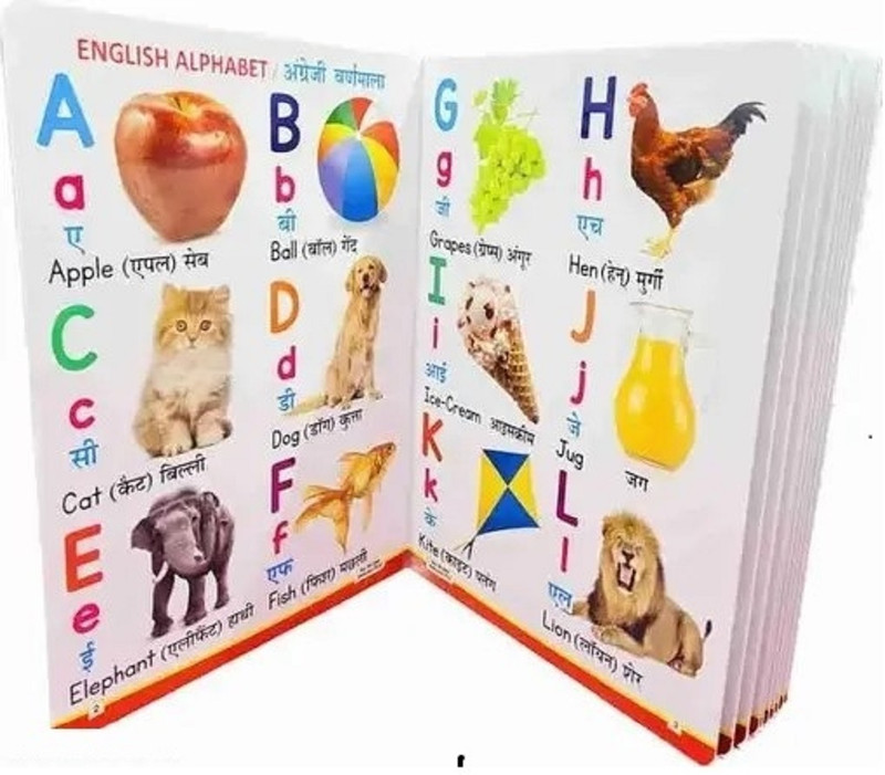 ZENDOLF My English and Hind First Jumbo Board book for preschool (Big Size)(Multicolor)