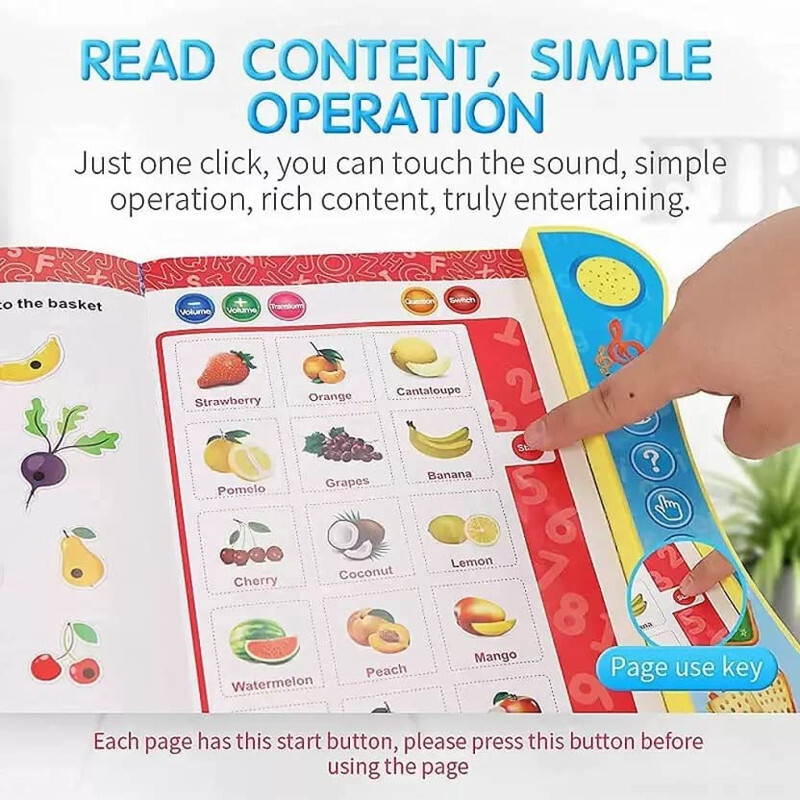 SALEOFF Intelligence Interactive|Phonetic Sound|English Reading Study Book-90(Multicolor)