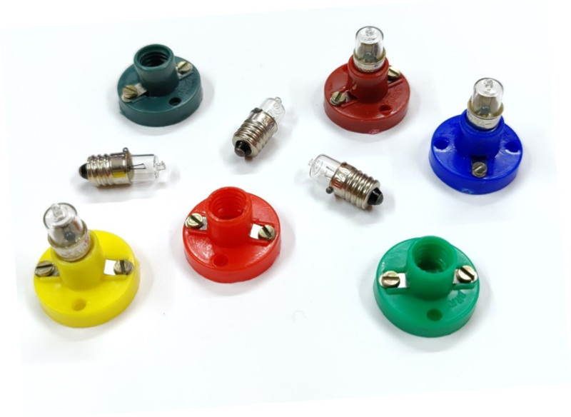 ERHIndia (12 Pair) Mini Bulb Holder for Simple Electric Circuit Kit Science Project(Multicolor)