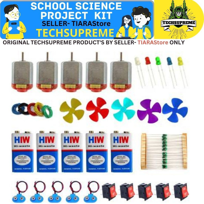 TechSupreme School Science Project DC Motor kit 60 Item Loose in one Pack(Blue, Orange, Green, Yellow)