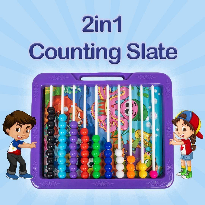 Skyago 2 in 1 Educational Classic Slate With Duster Scribble Count & Learn With Fun(Multicolor)