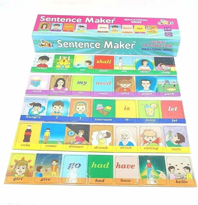 BKDT Marketing Early Education Sentence Maker Flash Cards Game with 90 Durable Multicolor Cards(Multicolor)