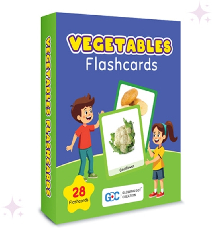 Gdc Vegetables Flashcards for Kids – 28 | Vegetable Learning for Preschool(Multicolor)