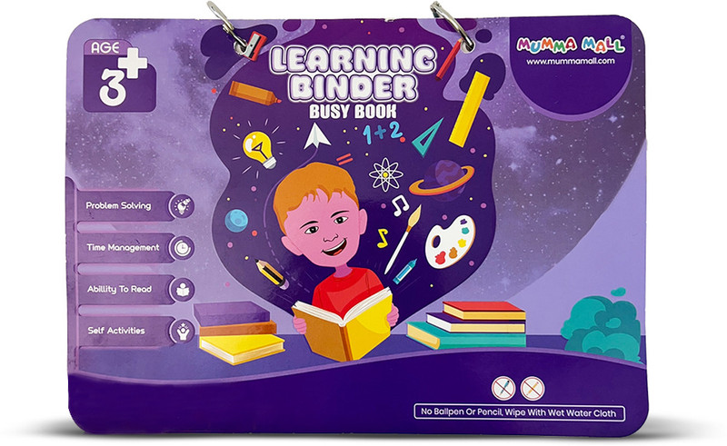 MUMMA MALL Learning Binder Book for Kids (Ages 3+) Velcro ActivityBook with Matching,Puzzle(Multicolor)