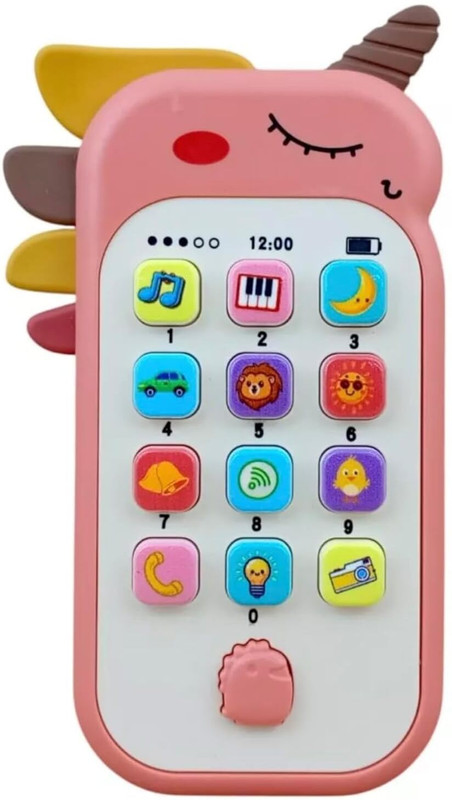 TOYZENZY Unicorn Phone Toy for Kids with Light Musical Mobile Toy for Baby Toddler Kids(Pink)
