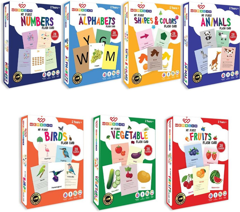Wembley Flash Card Learning Educational Montessori Toy For Kid Combo Set of 196 Cards(Multicolor)