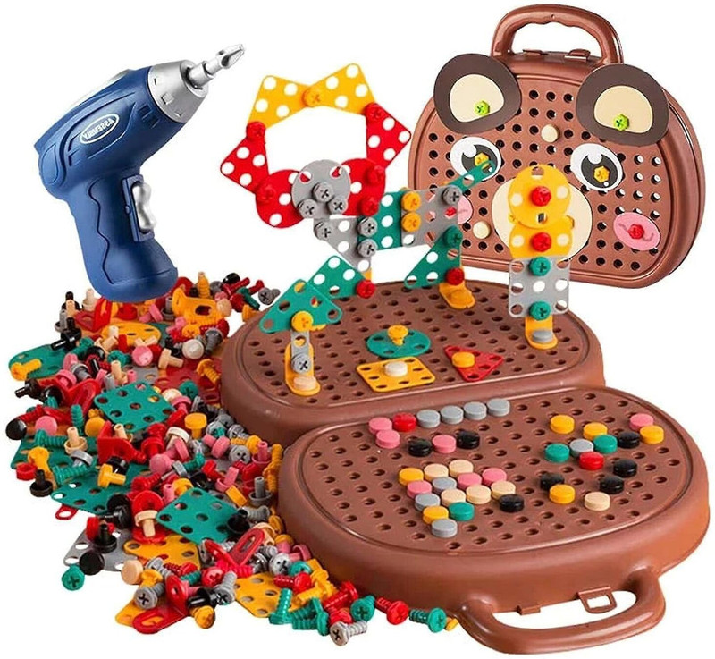 Toyvera Kids DIY Creative Drill Toy Set(Multicolor)