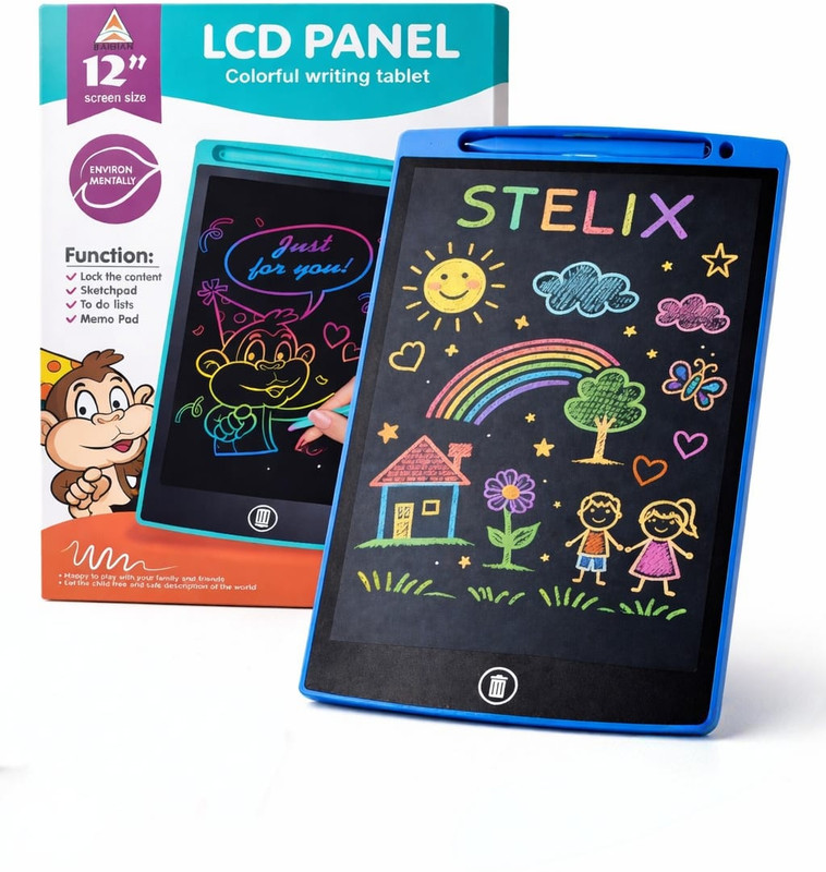 STELIX 12 Inch LCD Writing Tablet for Kids |Drawing Pad with Stylus Pen(Blue)