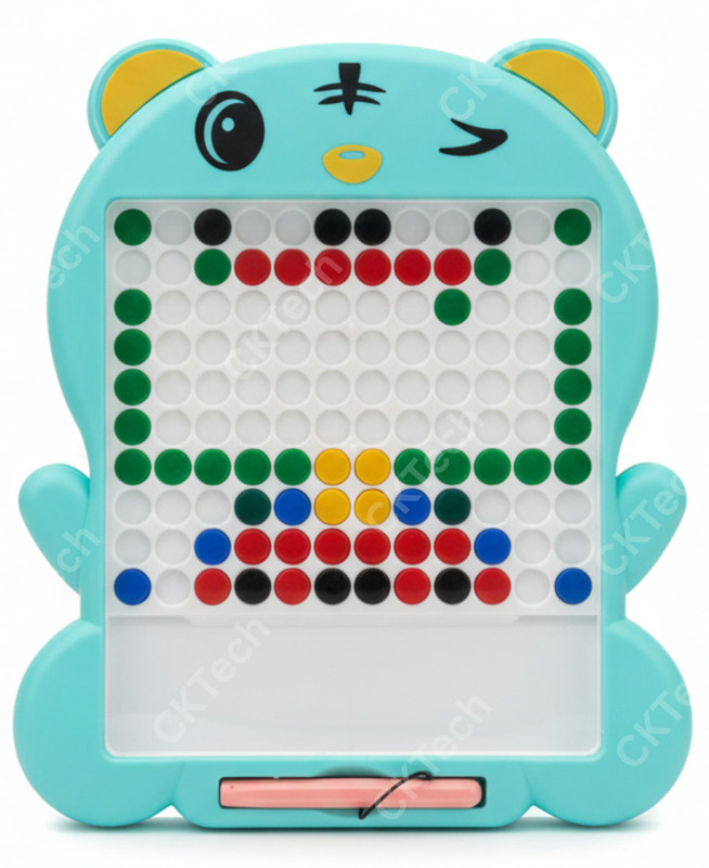 cktech Magnetic Drawing Board with Pen and Pattern Book Dots Board(Grey)