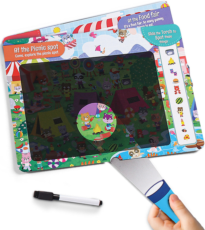 Intelliskills Magic Paper Torch With Search & Find Object Activity Kit for Kids,Light &Shadow(Multicolor)