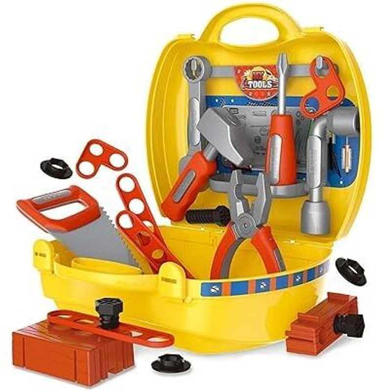 Jericos Pretend Play Tool Kit Toy, Role Play Engineer Workshop Tool Kit for Kids(Yellow)