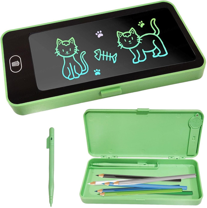 WAKTORO Writing Tablet Pencil Case for Kids 2 in 1 LCD Digital Slate for Kids(Multicolor)